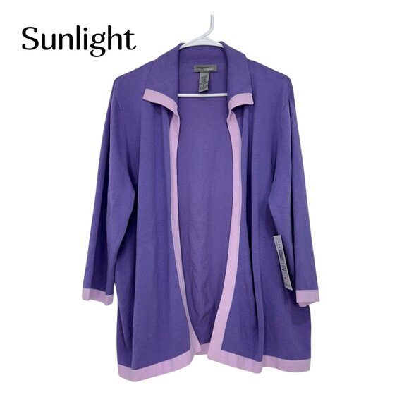 Designers Originals Women Purple Open Front Cardigan Size XL Soft/Strech Fabric - Picture 1 of 11